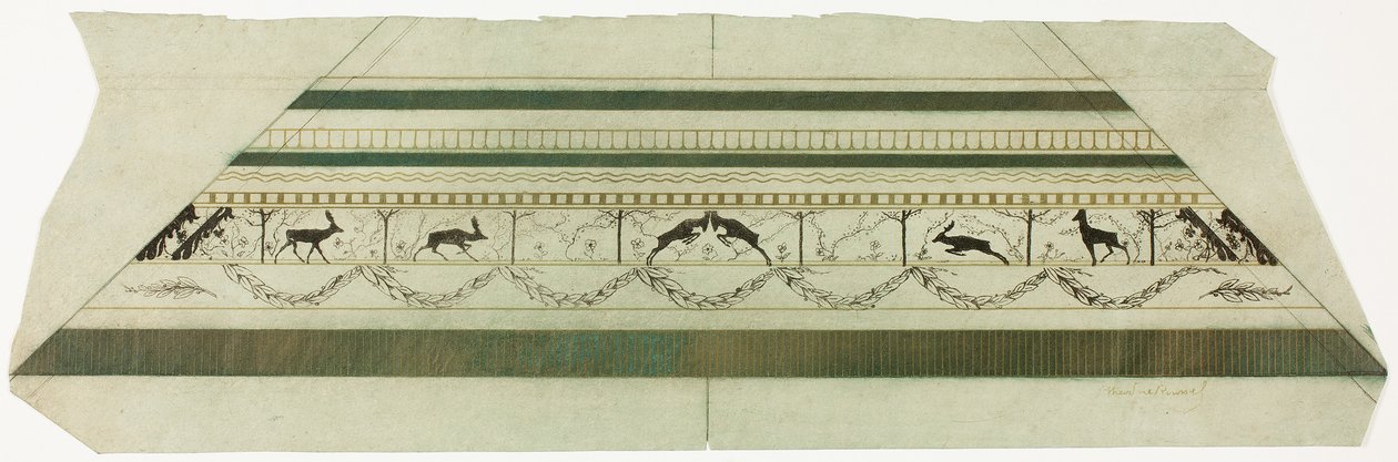 Ram med hjort- och blomstermönster (nedre ramdelen) av Theodore Roussel