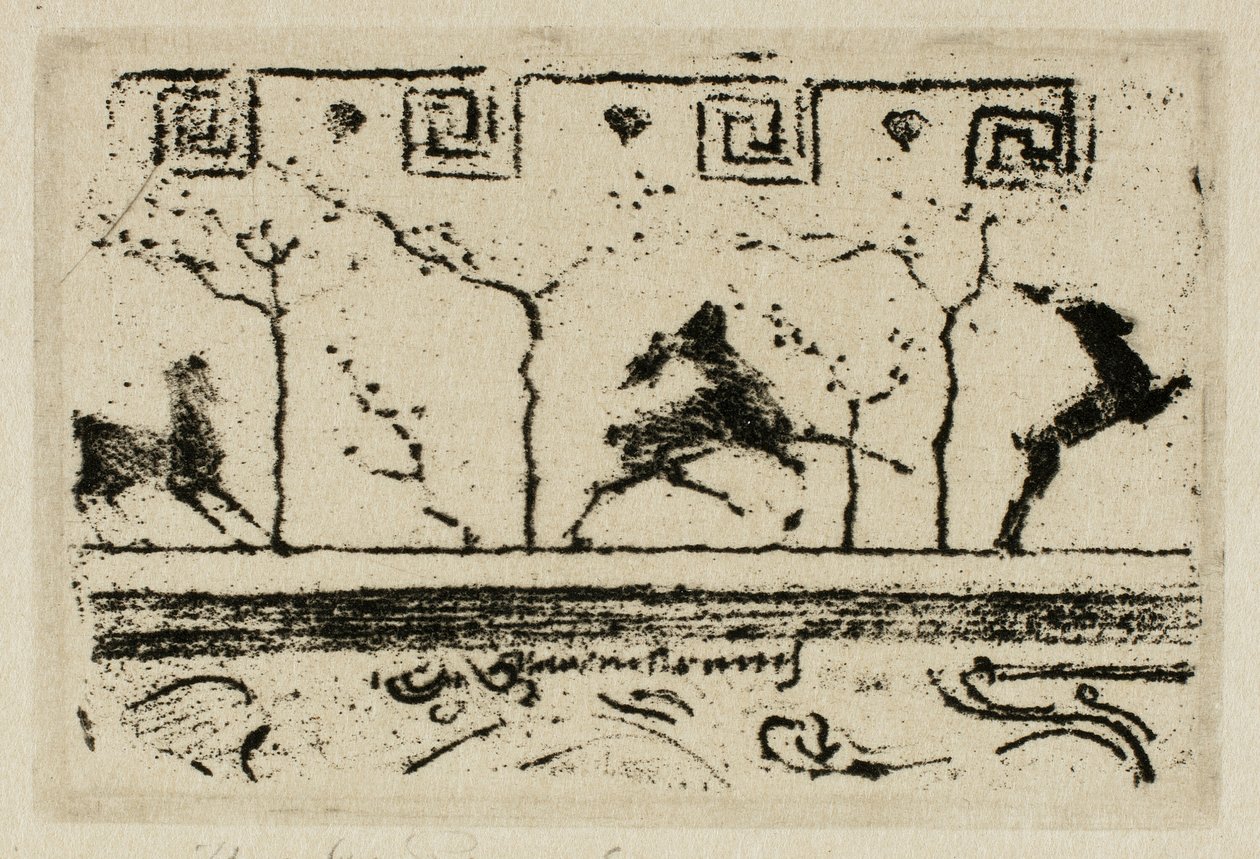 Stags, en studie för dekoration av en ram (tredje versionen) av Theodore Roussel