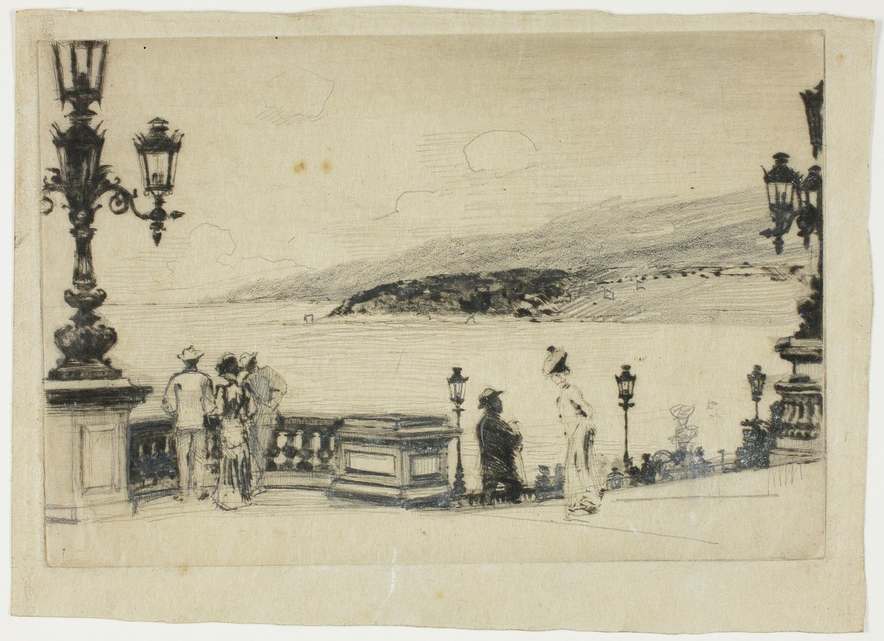 Studie för The Terrace, Monte Carlo av Theodore Roussel
