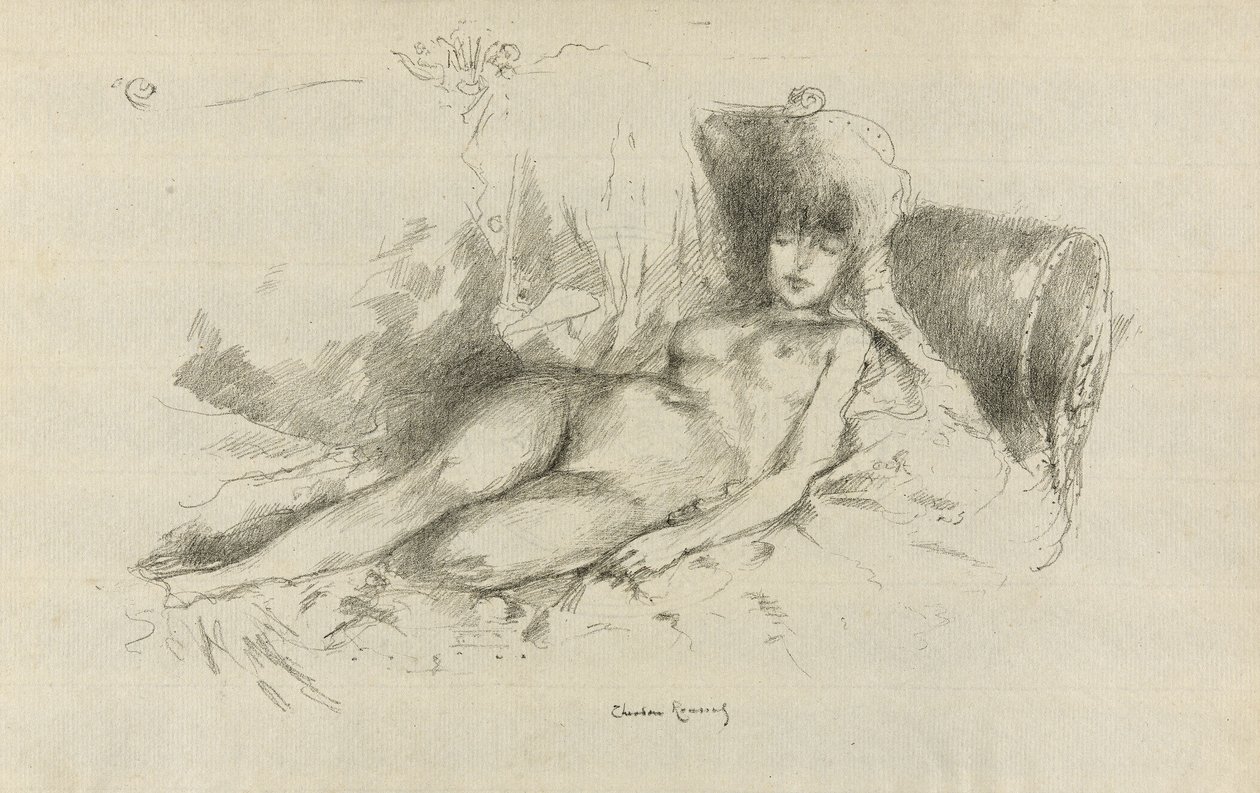 Studie från Naken, kvinna som sover av Theodore Roussel