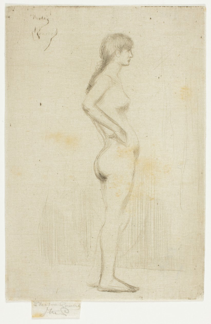 Studie från Nude of a Girl Standing av Theodore Roussel