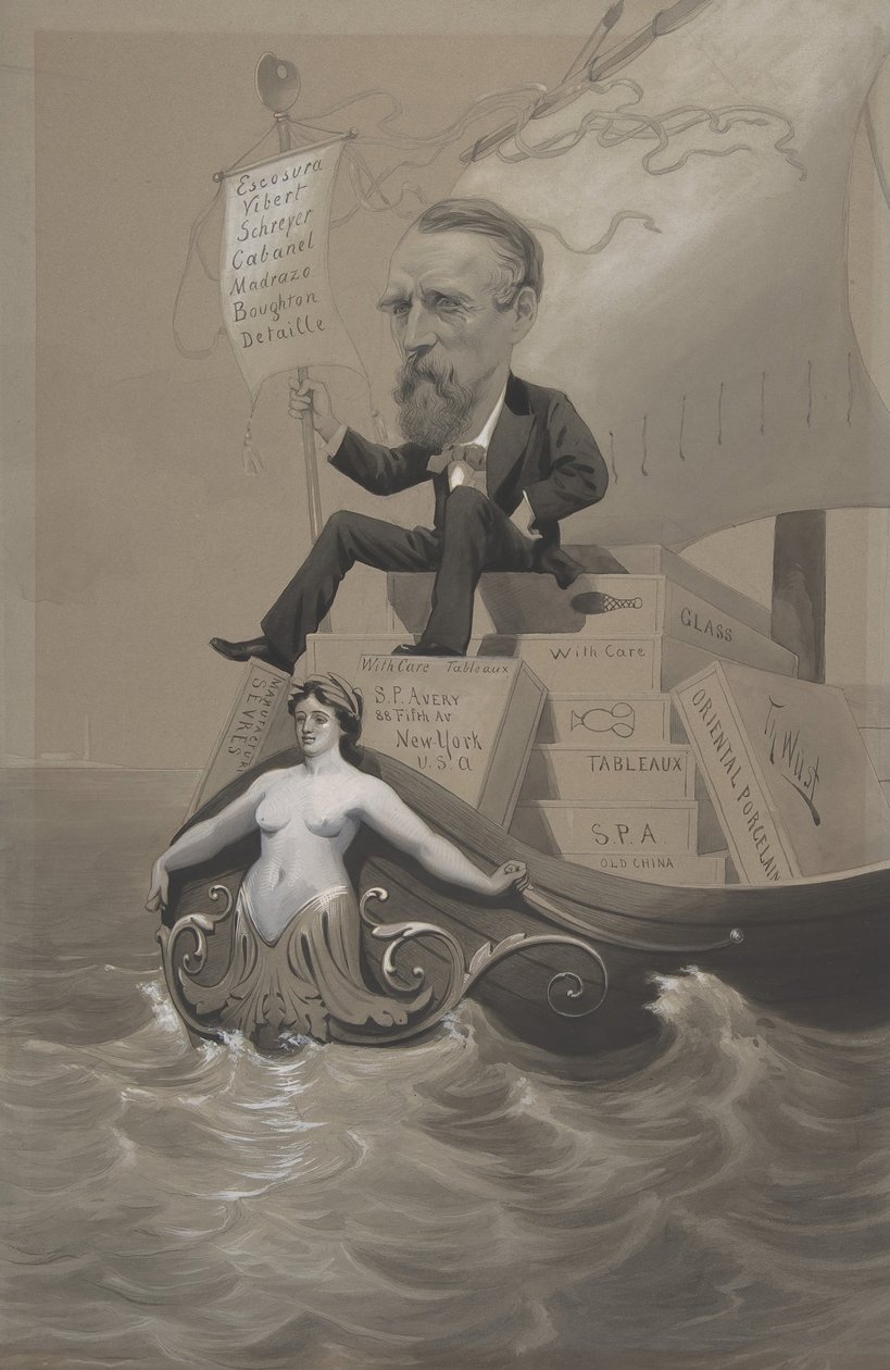 Samuel P. Avery transporterar sina skatter över havet, ca. 1875-80. av Theodore Wust