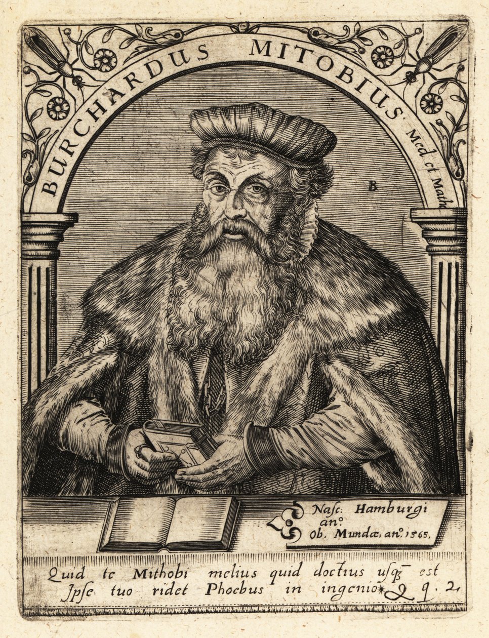 Burkhard Mithoff, anatom och läkare av Theodore de Bry