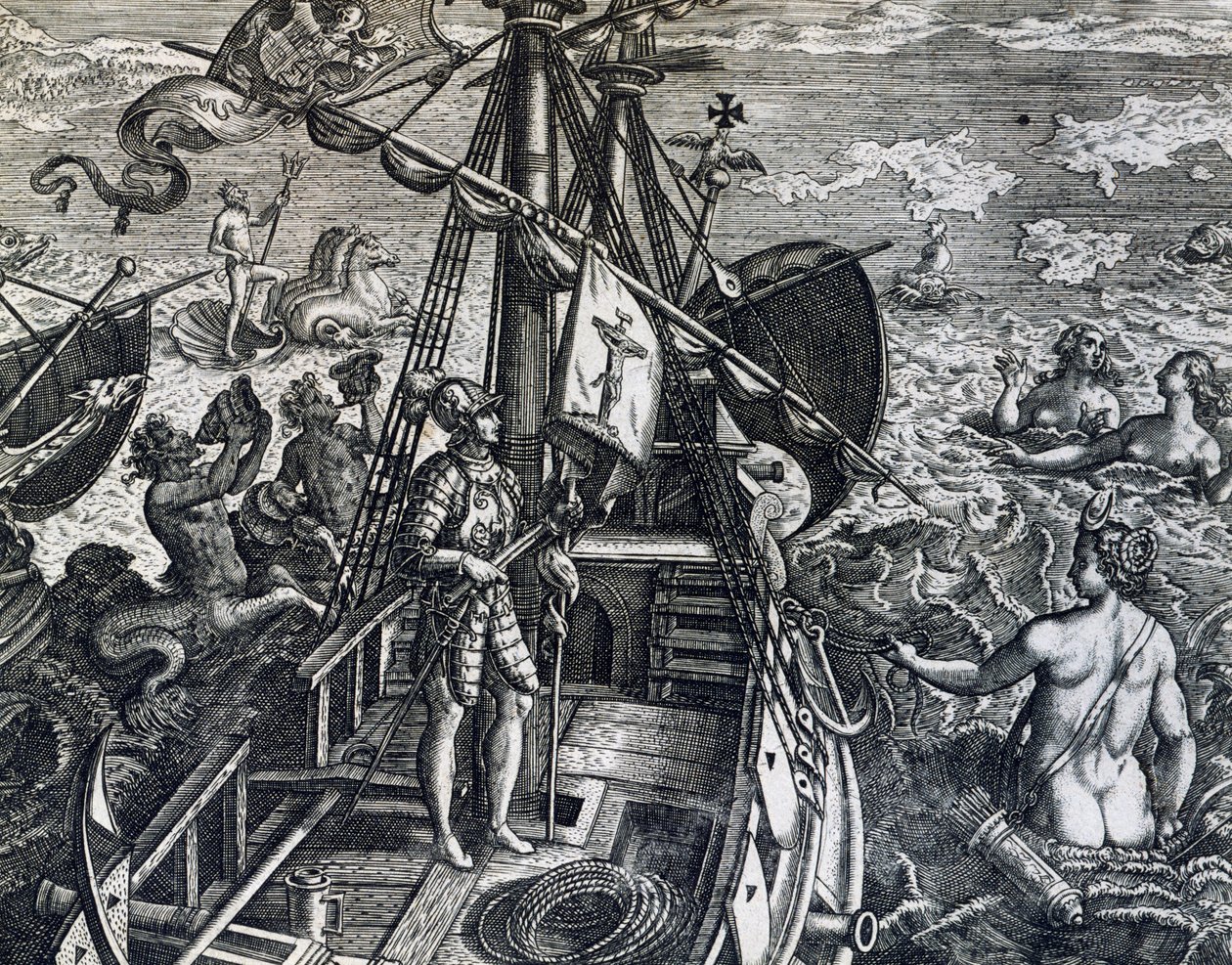 Christopher Columbus upptäcker Indien av Theodore de Bry