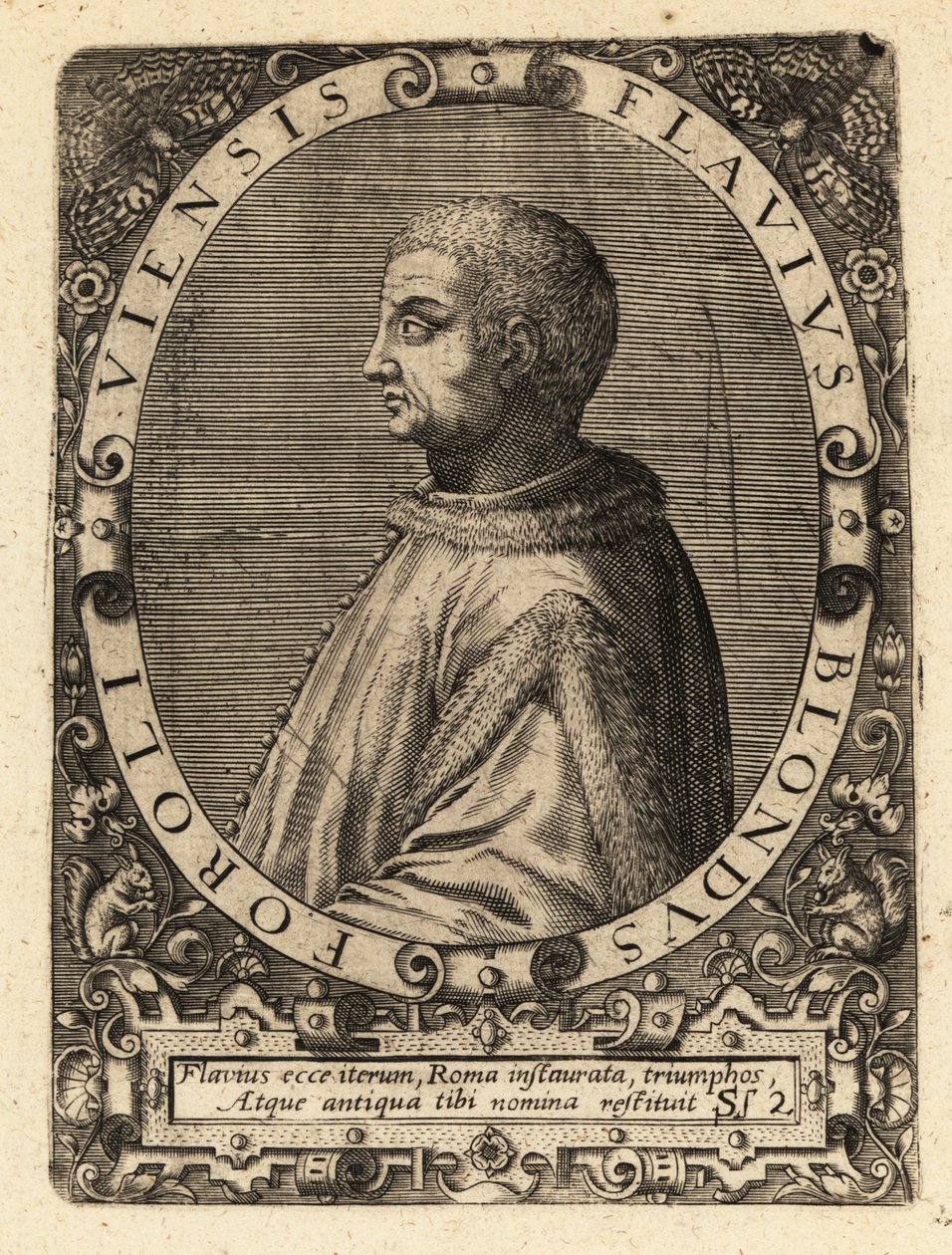 Flavio Biondo, italiensk historiker av Theodore de Bry