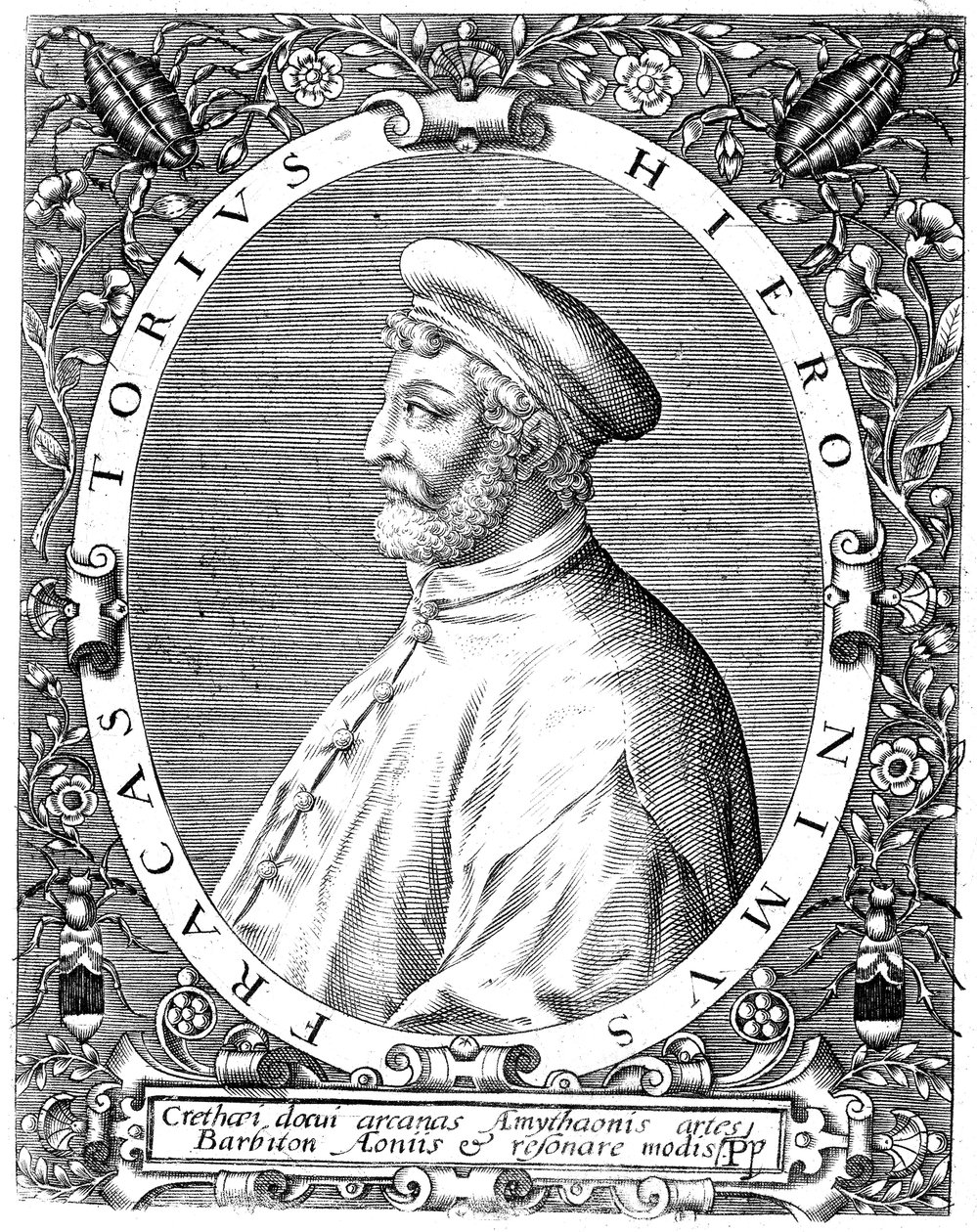 Girolamo Frascatoro, italiensk läkare, poet och astronom, sent 1500-tal av Theodore de Bry