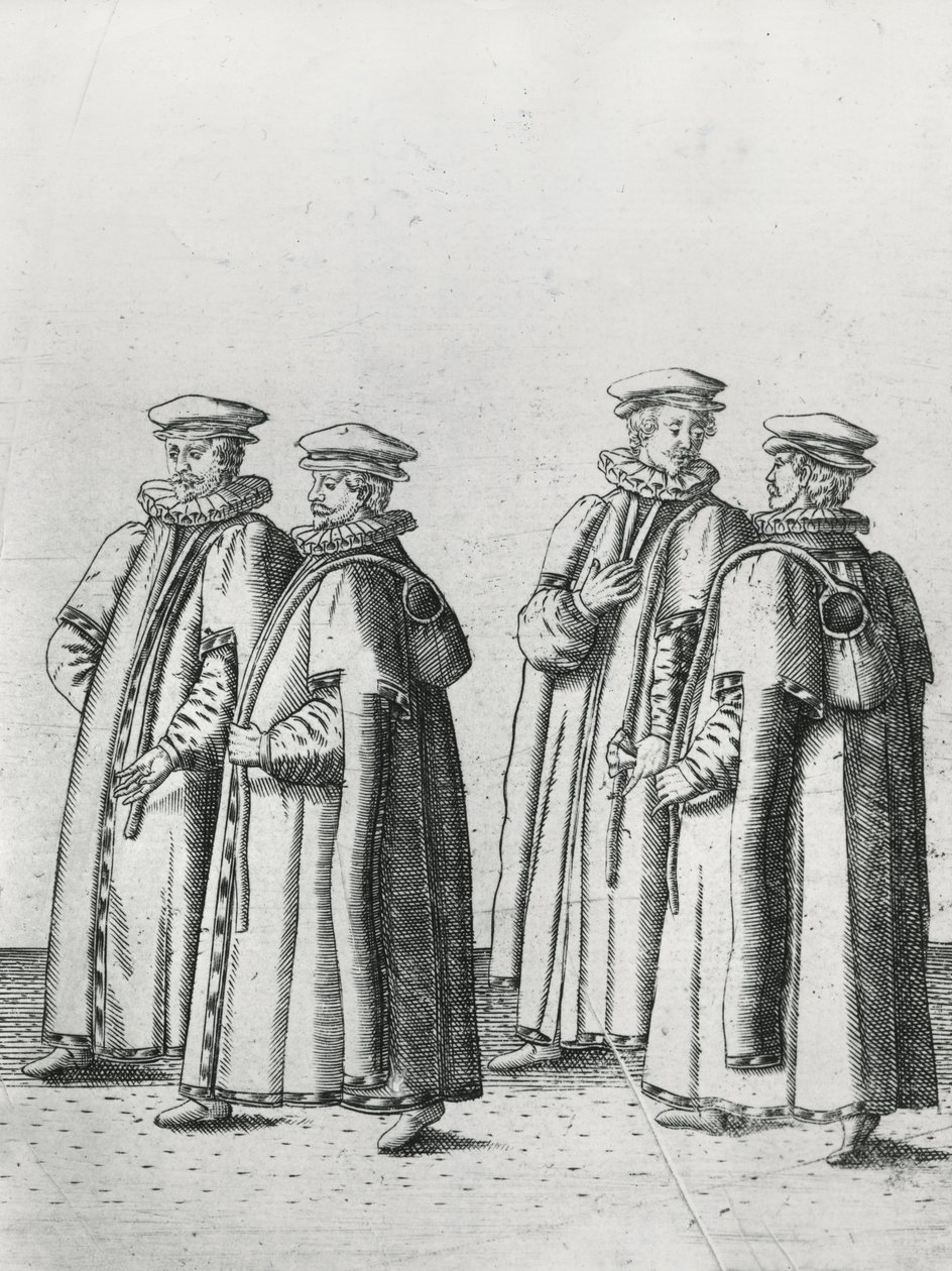 Livsmedelsaffärer i Sir Philip Sidneys begravningskort på väg till St. Pauls Cathedral, 1587 av Theodore de Bry