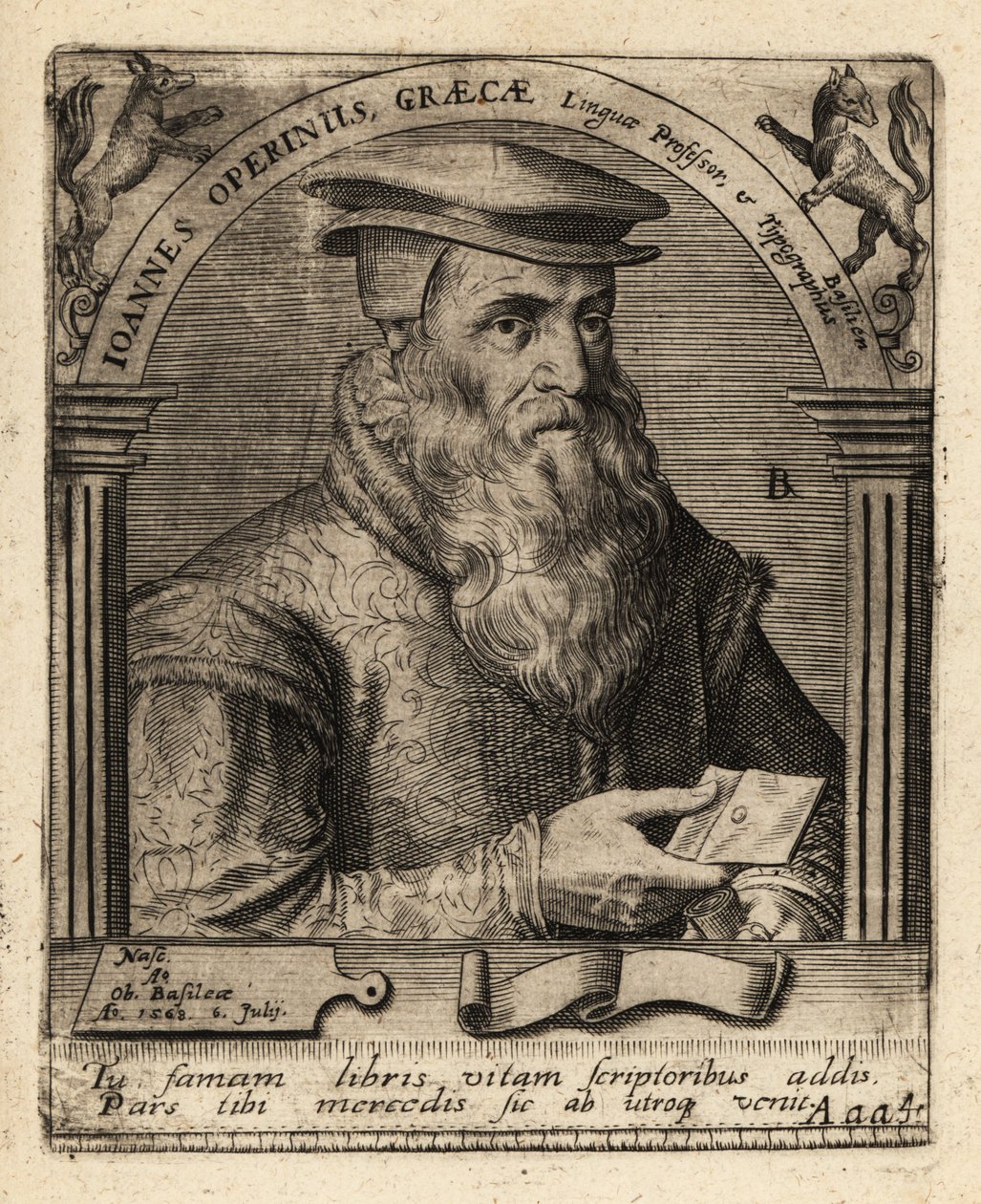 Hans Herbst, schweizisk humanistisk tryckare. av Theodore de Bry