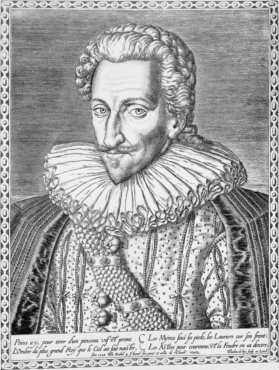 Henri IV av Frankrike som kung av Navarra, 1589 av Theodore de Bry