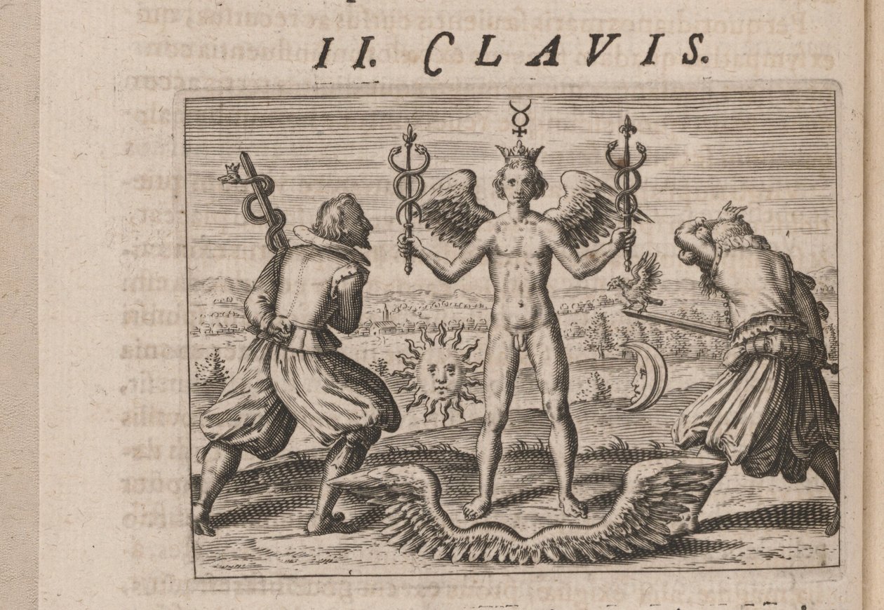 Illustration för Tripus Avrevs, det vill säga tre avhandlingar av utvalda kemister.., 1618 av Theodore de Bry
