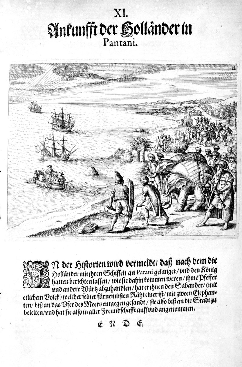 Invasion av viceamiral Sebold, 1606 av Theodore de Bry