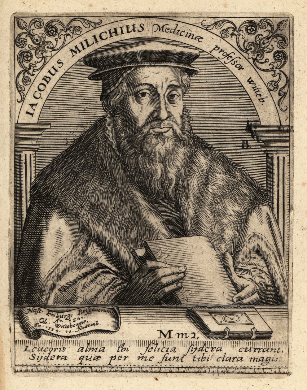 Jacob Milich, tysk astronom av Theodore de Bry