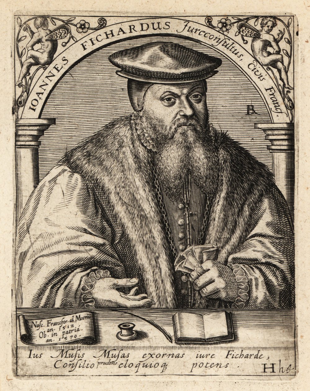 Johann von Fichard, tysk jurist av Theodore de Bry