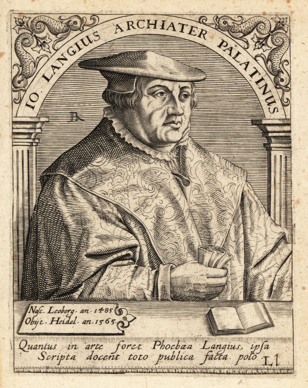 Johannes Lange, tysk läkare och kirurg av Theodore de Bry
