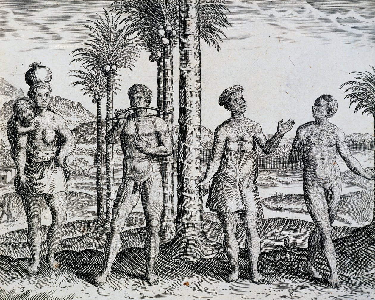 Ursprunget Etiopien, från arbete India Orientalis gravyr av Theodor de Bry (1528-1598), Afrika av Theodore de Bry