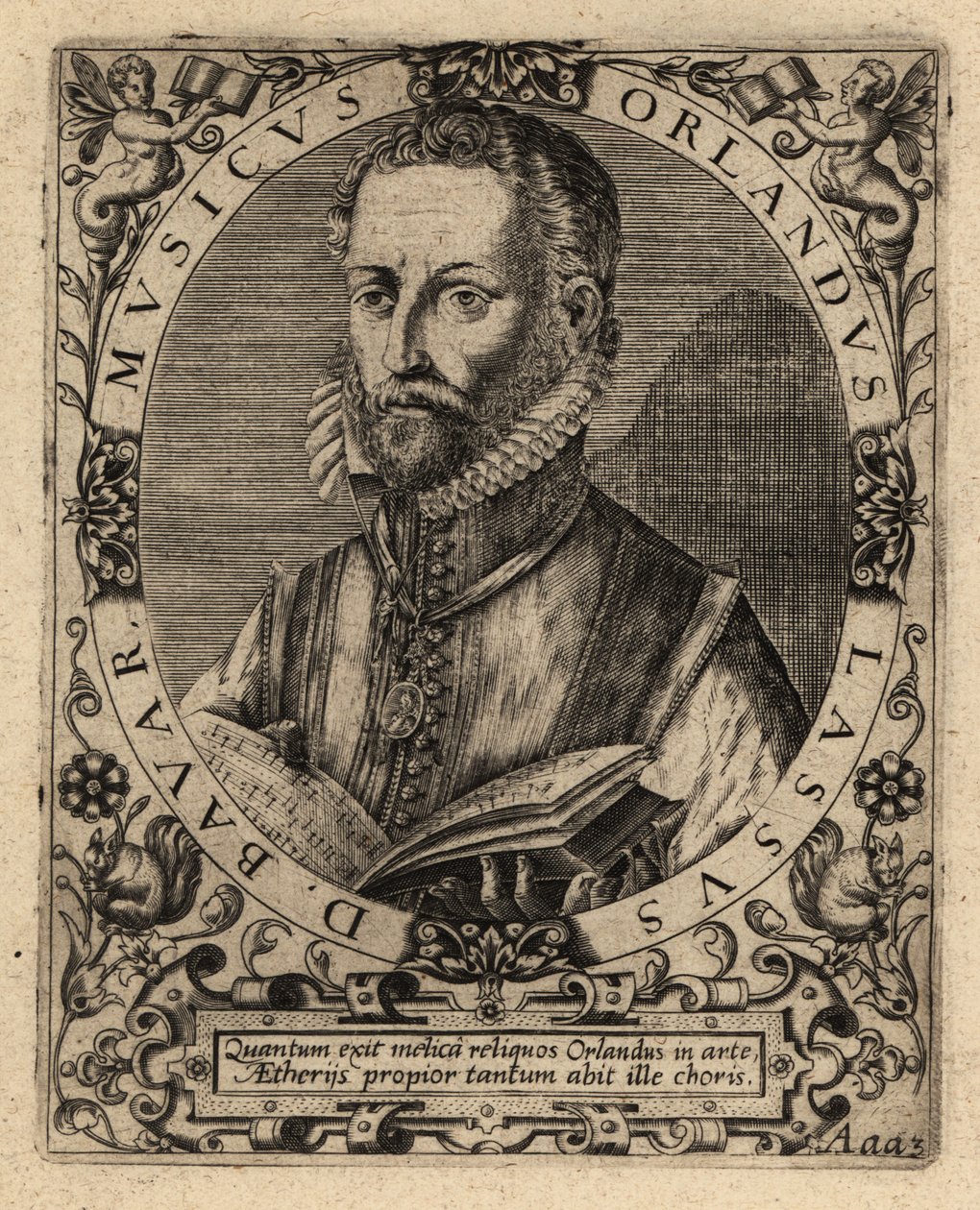 Orlande de Lassus, polyfonisk kompositör. av Theodore de Bry