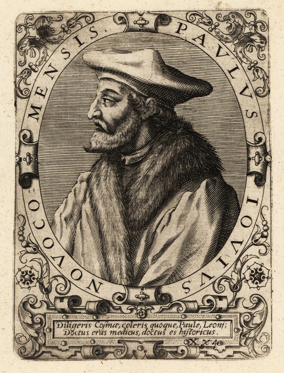 Paolo Giovio, italiensk läkare. av Theodore de Bry