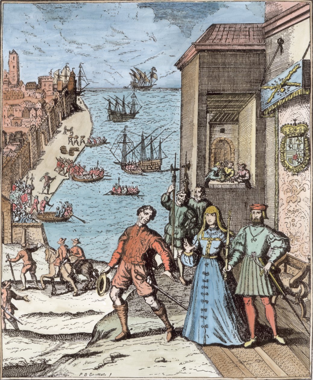 Avsked mellan Columbus med Ferdinand och Isabella, från 