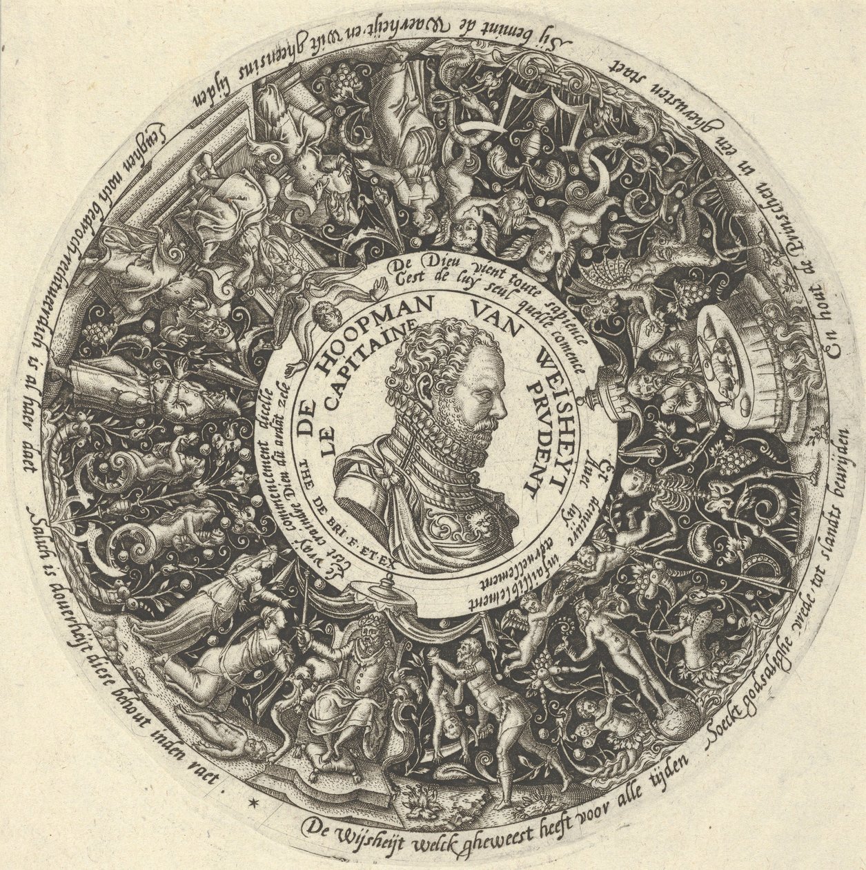 Porträtt av William I av Orange, från en serie Tazza-designer, ca. 1588. av Theodore de Bry