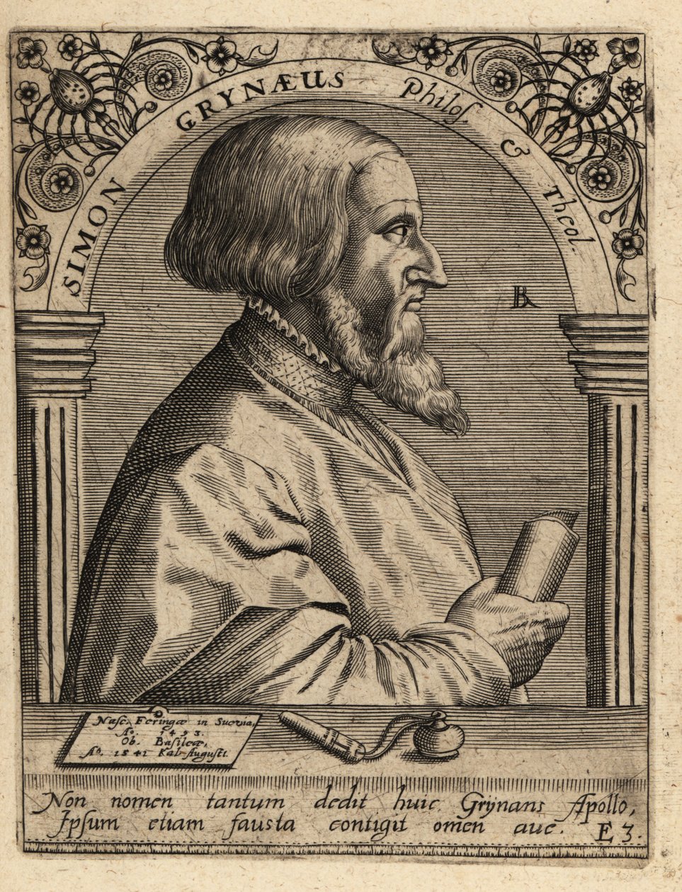 Simon Griner; 1493-1541, tysk lärd. av Theodore de Bry