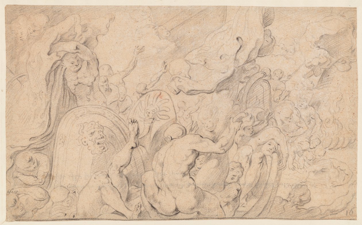 The Companions of Ulysses som öppnar påsen med vindar av Theodore van Thulden