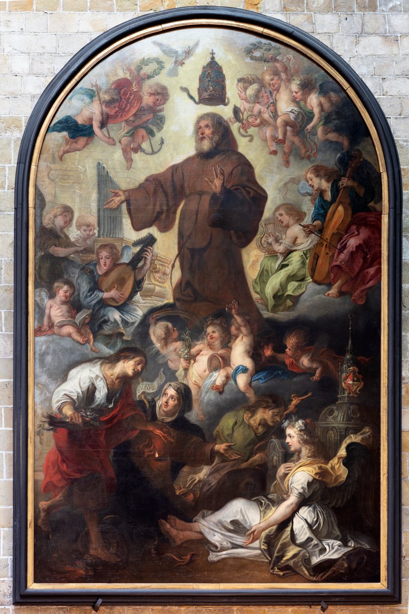 Upphöjelsen eller förhärligandet av den helige Franciskus av Paula, Theodoor Van Thulden av Theodore van Thulden
