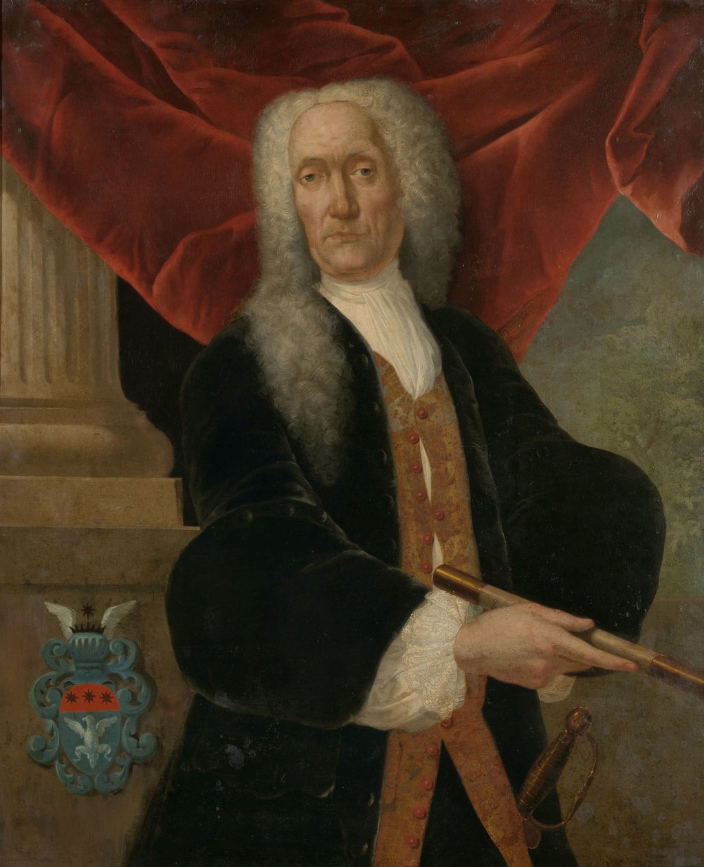 Abraham Patras (1735-1737) Porträtt av Abraham Patras, generalguvernör för Holländska Ostindiska kompaniet av Theodorus Justinus Rheen