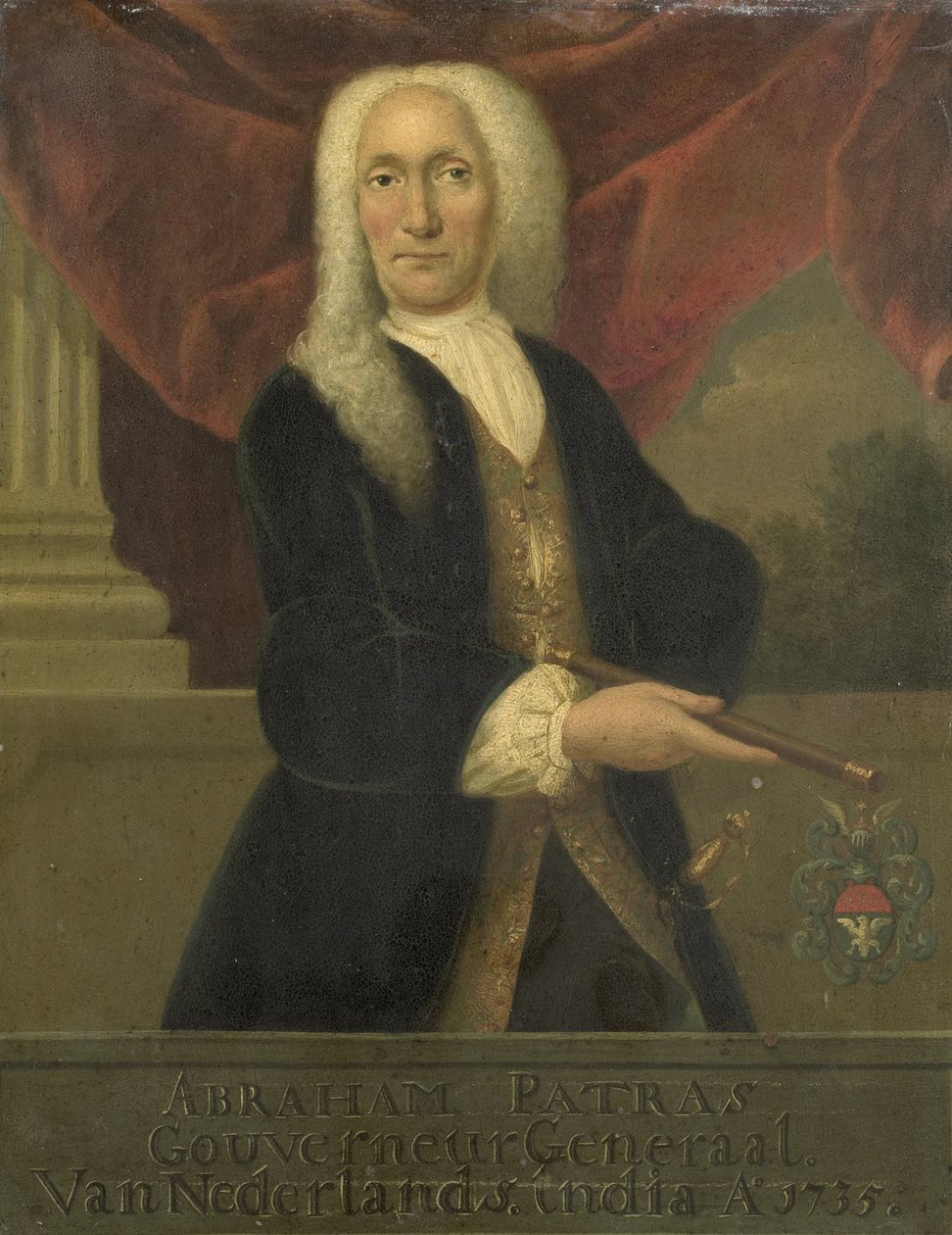 Porträtt av Abraham Patras, generalguvernör för Nederländska Ostindiska kompaniet av Theodorus Justinus Rheen