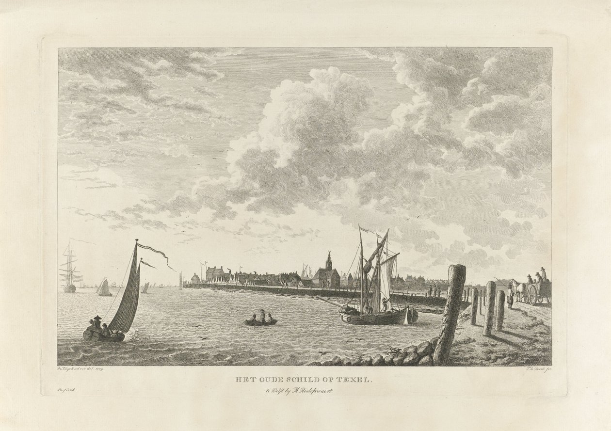 Utsikt över Oudeschild på Texel Den gamla skölden på Texel (titel på objekt) av Theodorus de Roode
