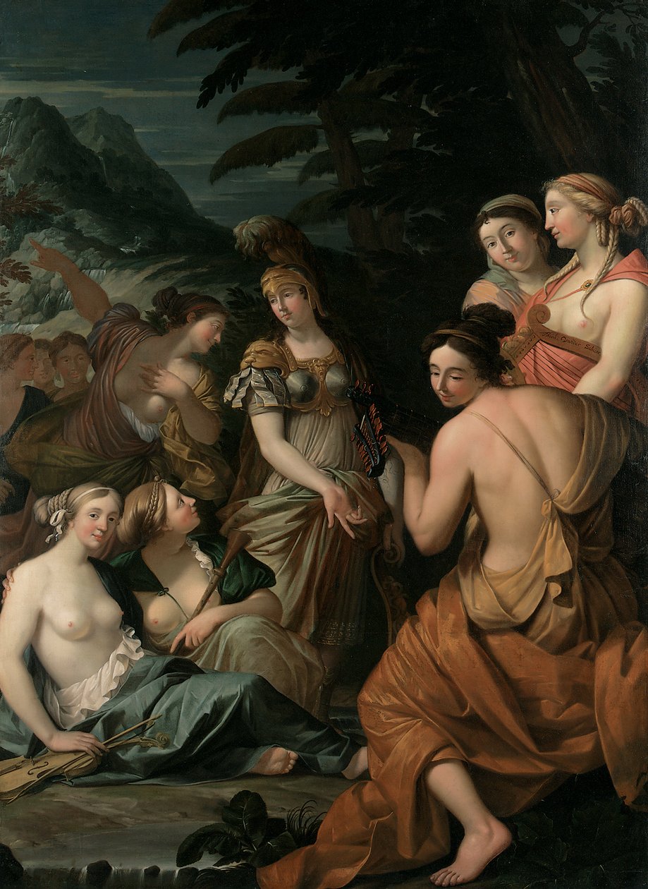Minerva och muserna på Mount Helicon, 1675 av Theodorus van der Schuer