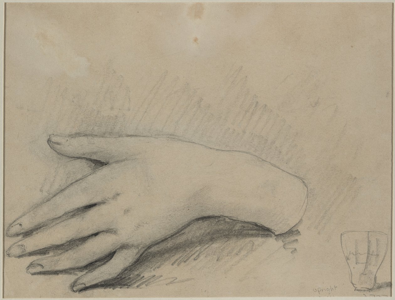 Studie av en kvinnas hand (verso) av Theodule Ribot