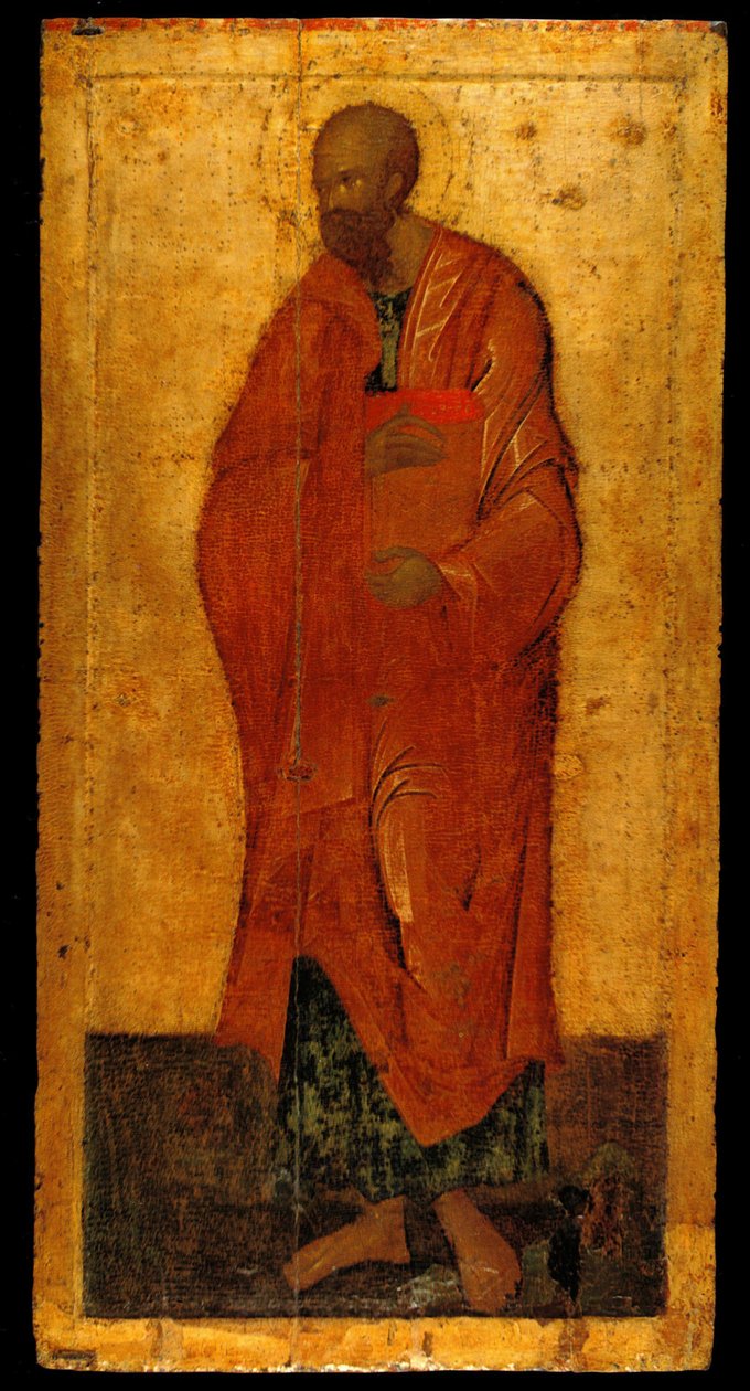 Aposteln Paulus. Ikon från Deesis Iconostasis, 1300-talets sista fjärdedel av Theophanes the Greek