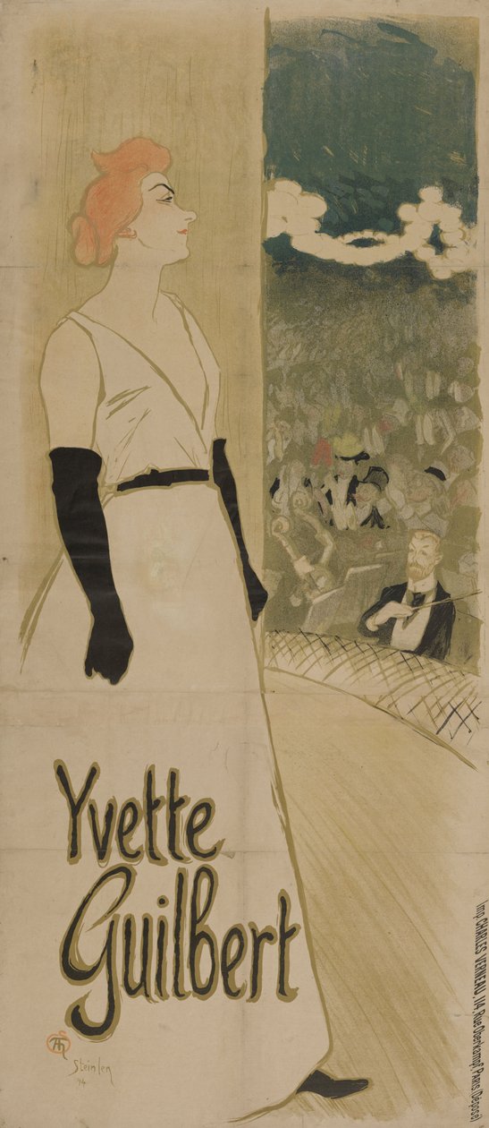 Yvette Guilbert ambassadörer, 1894 av Théophile Alexandre Steinlen