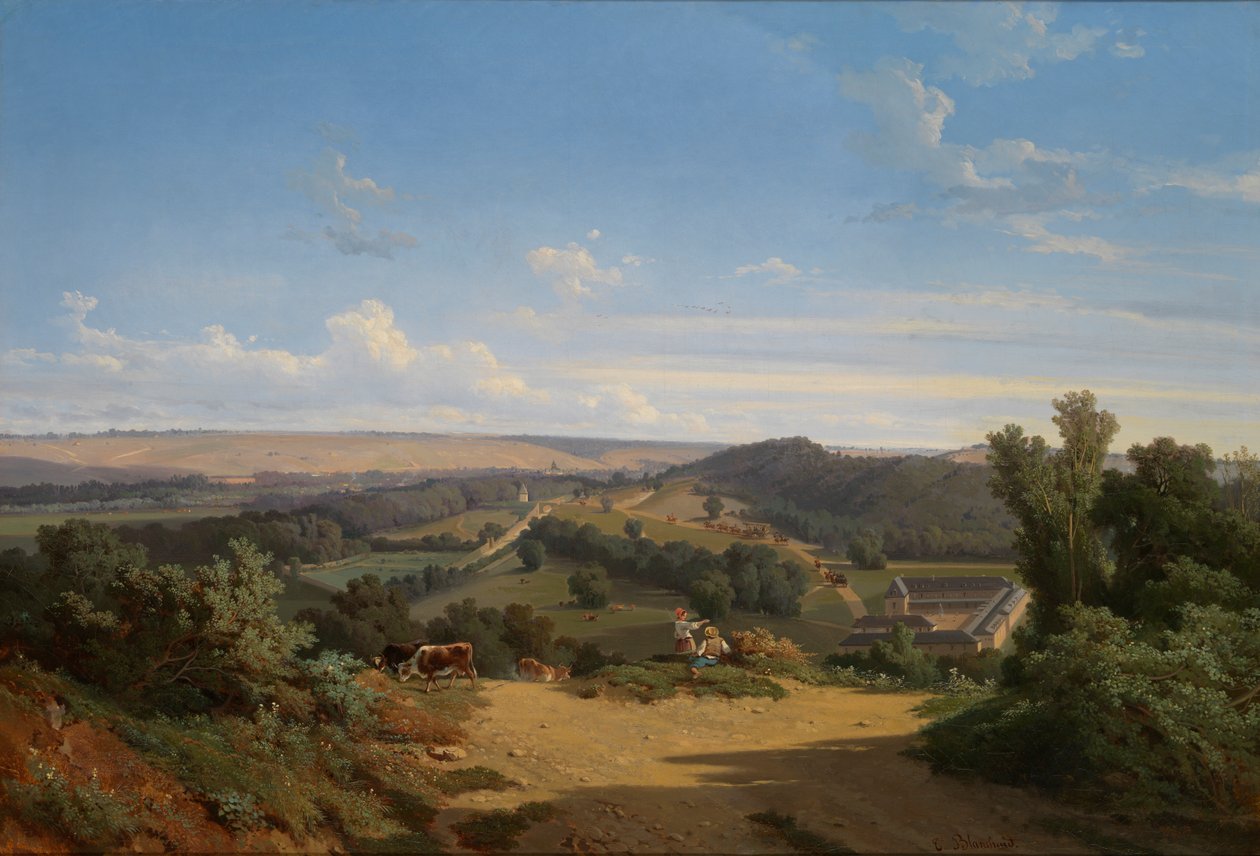 Ankomst till den nya parken, Chateau deu, 1846 av Theophile Blanchard