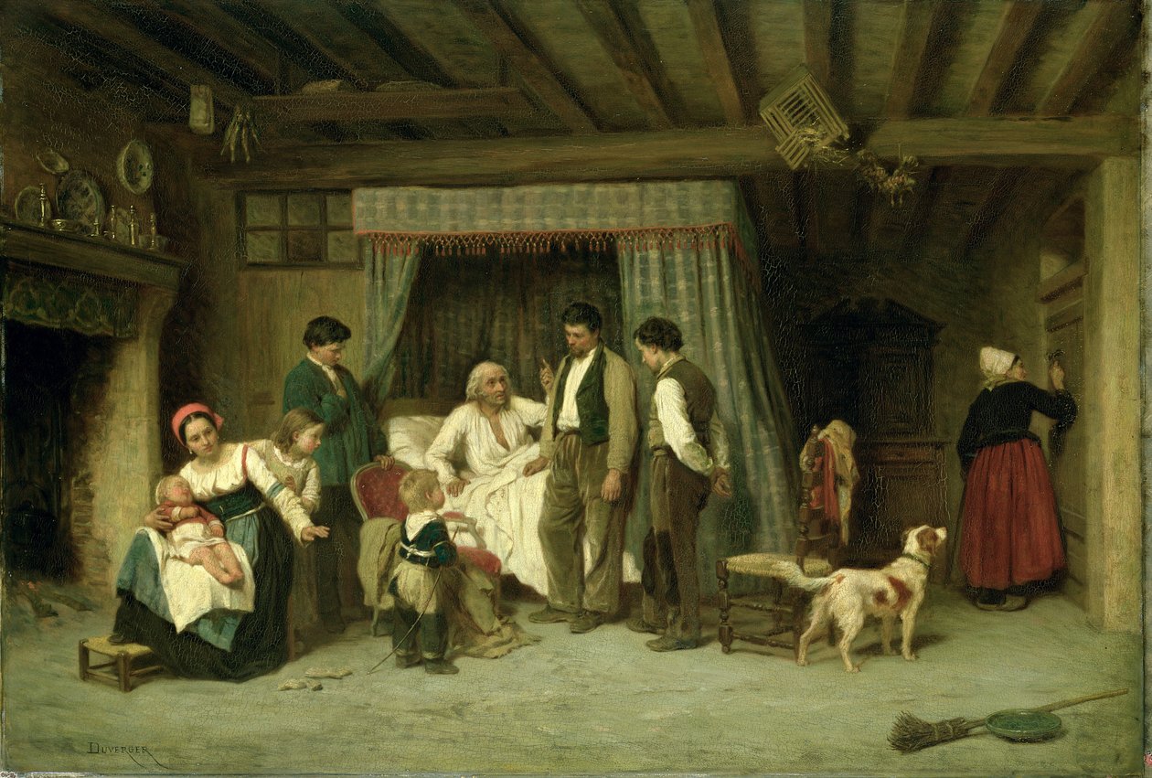 The Final Warning, 1886 (olja på mahognypanel) av Theophile Emmanuel Duverger