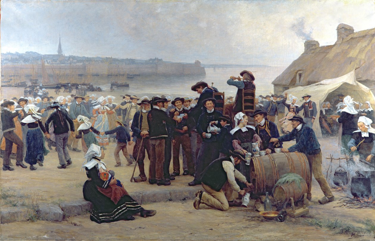 Benådningen i Bretagne (se 164316, 164317 för detaljer) av Theophile Louis Deyrolle