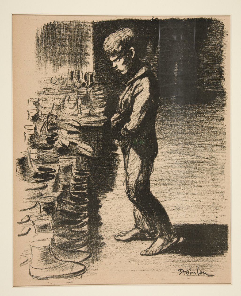 Om stövlar, omslag för La Feuille nr 5, 31 december 1897 av Théophile Alexandre Steinlen
