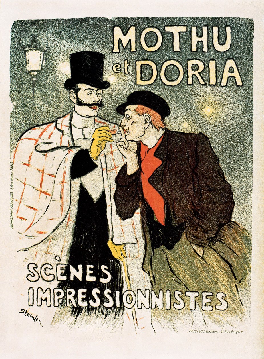 Annonsaffisch för sångarna Mothu & Doria av Théophile Alexandre Steinlen