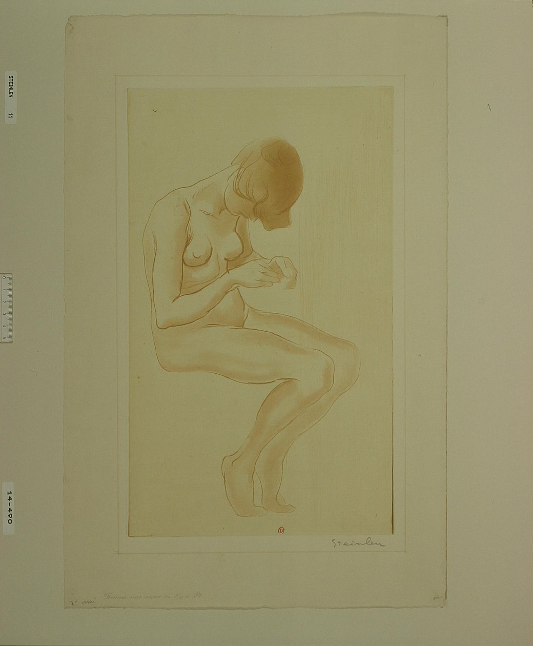 [Kvinna som målar naglarna (6:e stora nakenbilden)] av Théophile Alexandre Steinlen