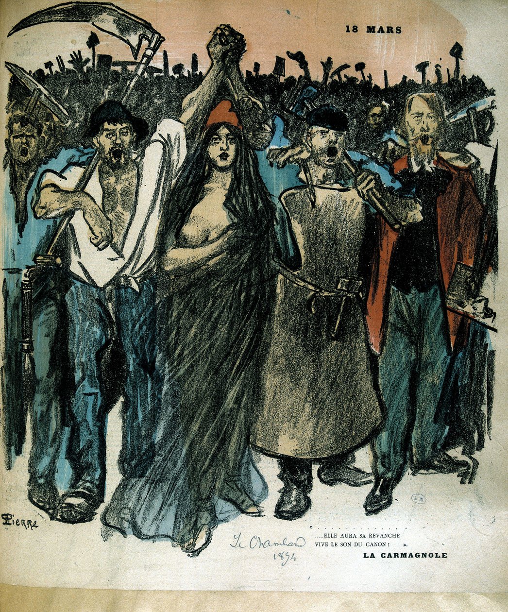 La Carmagnole - i "Le Chambard" (allegori över republiken) av Théophile Alexandre Steinlen