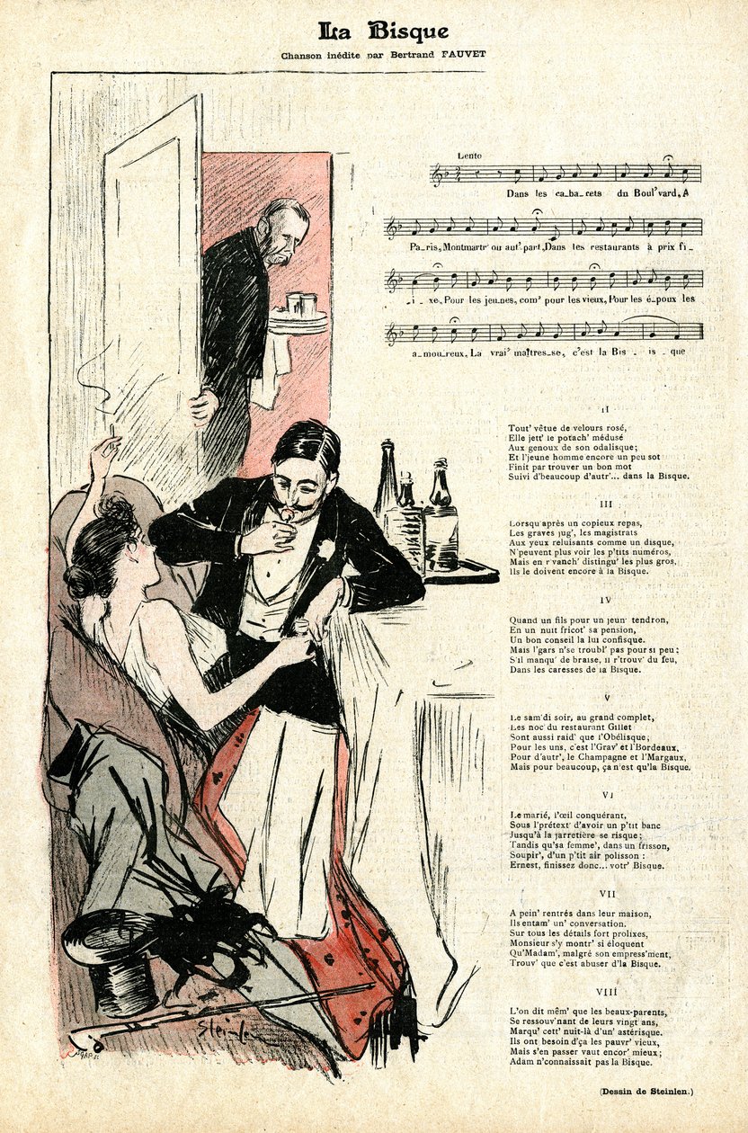 Sista sidan i tidningen Gil Blas nr. 4 den 22 januari av Théophile Alexandre Steinlen