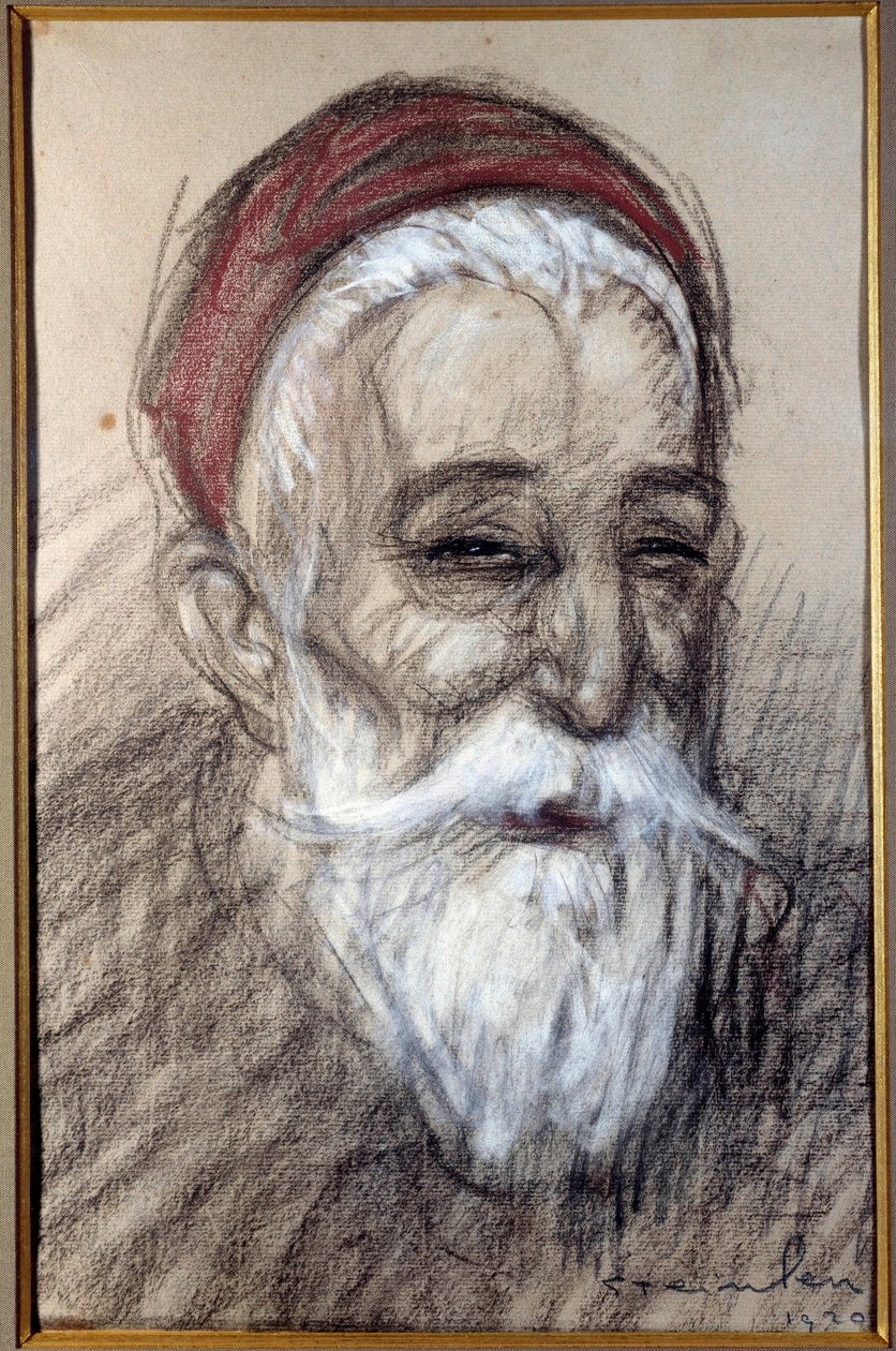Porträtt av den franske politikern Anatole France (1844-1924) Kritteckning av Theophile Alexandre Steinlen (1859-1923) 1920 Vernon, Musee Poulain av Théophile Alexandre Steinlen