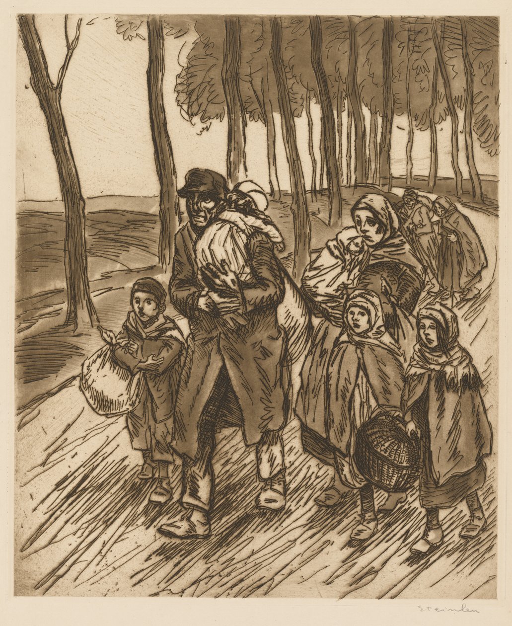 Flyktingfamilj av Théophile Alexandre Steinlen