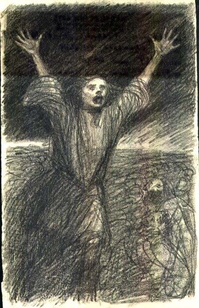 Socialistiska oroligheter (Le Chambard Socialiste), ca 1894 (penna) av Théophile Alexandre Steinlen