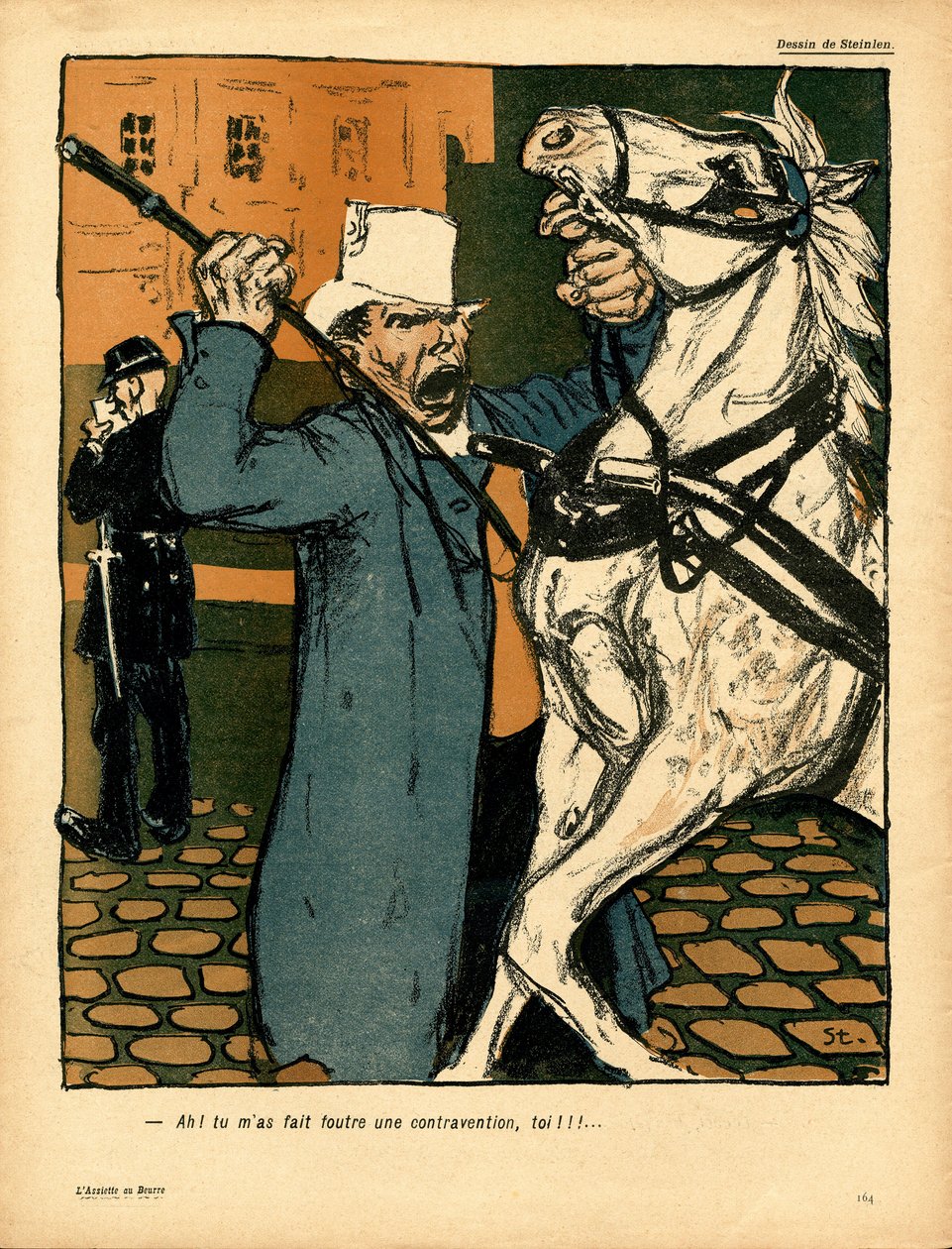 Smörtallriken, satirisk i färger av Théophile Alexandre Steinlen