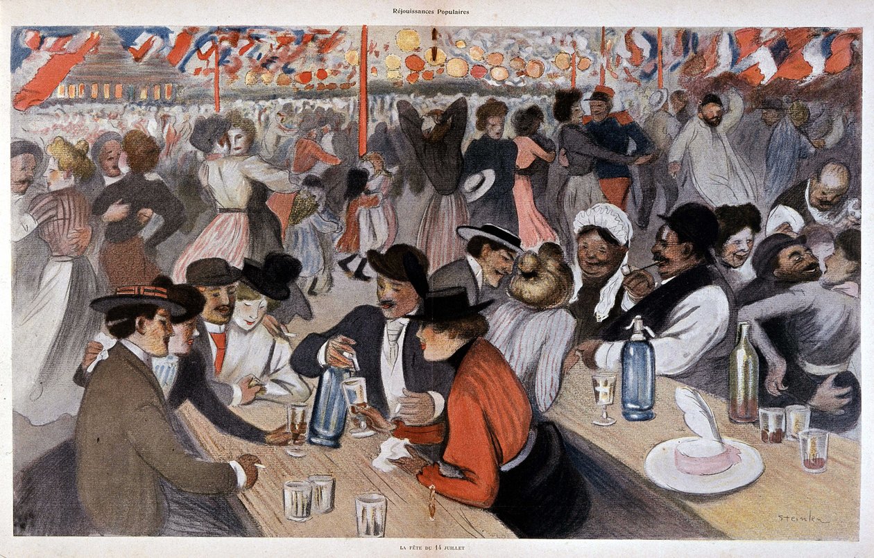 Högtiden 14 juli av Steinlen, n.d. v. 1902 av Théophile Alexandre Steinlen