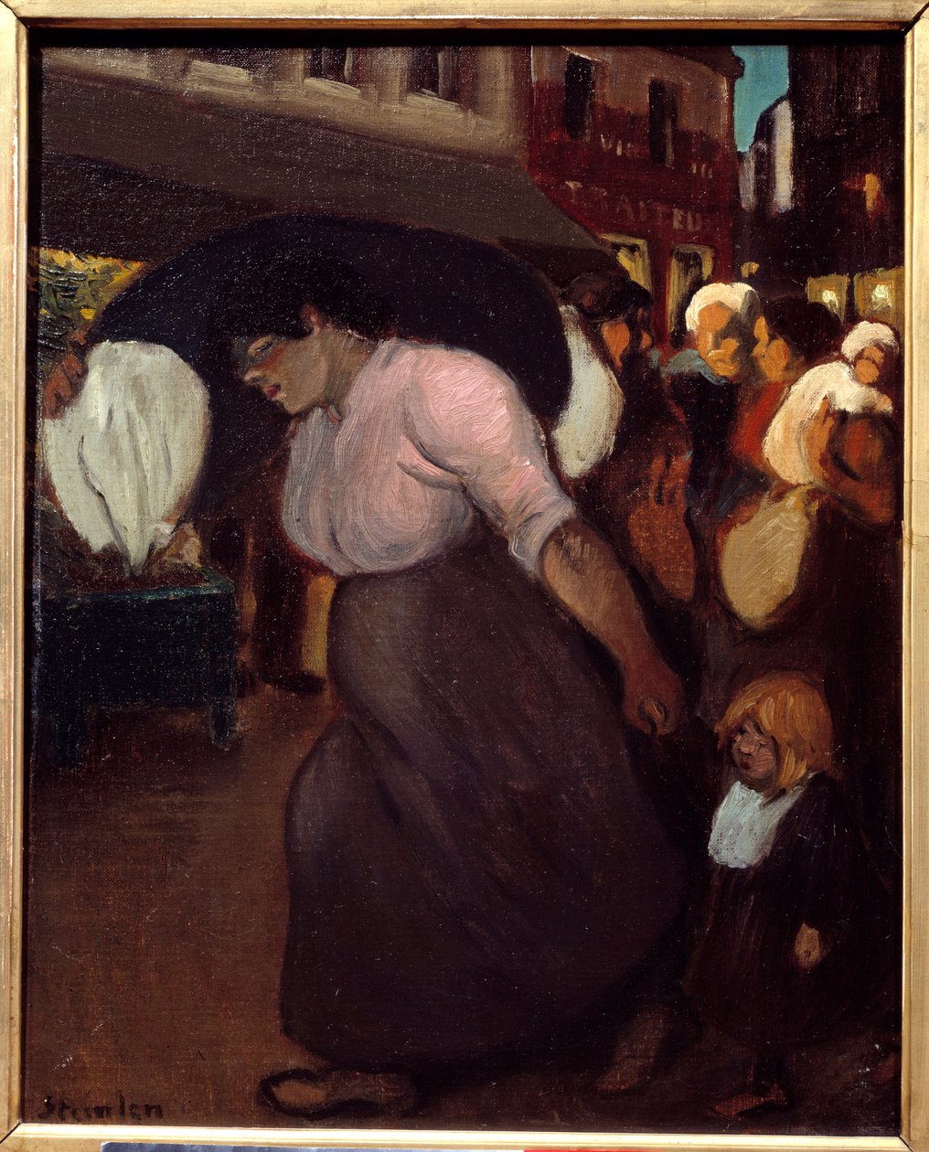 Tvättmaskinen. Målning av Theophile Alexandre Steinlen (1859 - 1923), 1900-talet. Olja på duk. Vernon, Musée Poulain av Théophile Alexandre Steinlen