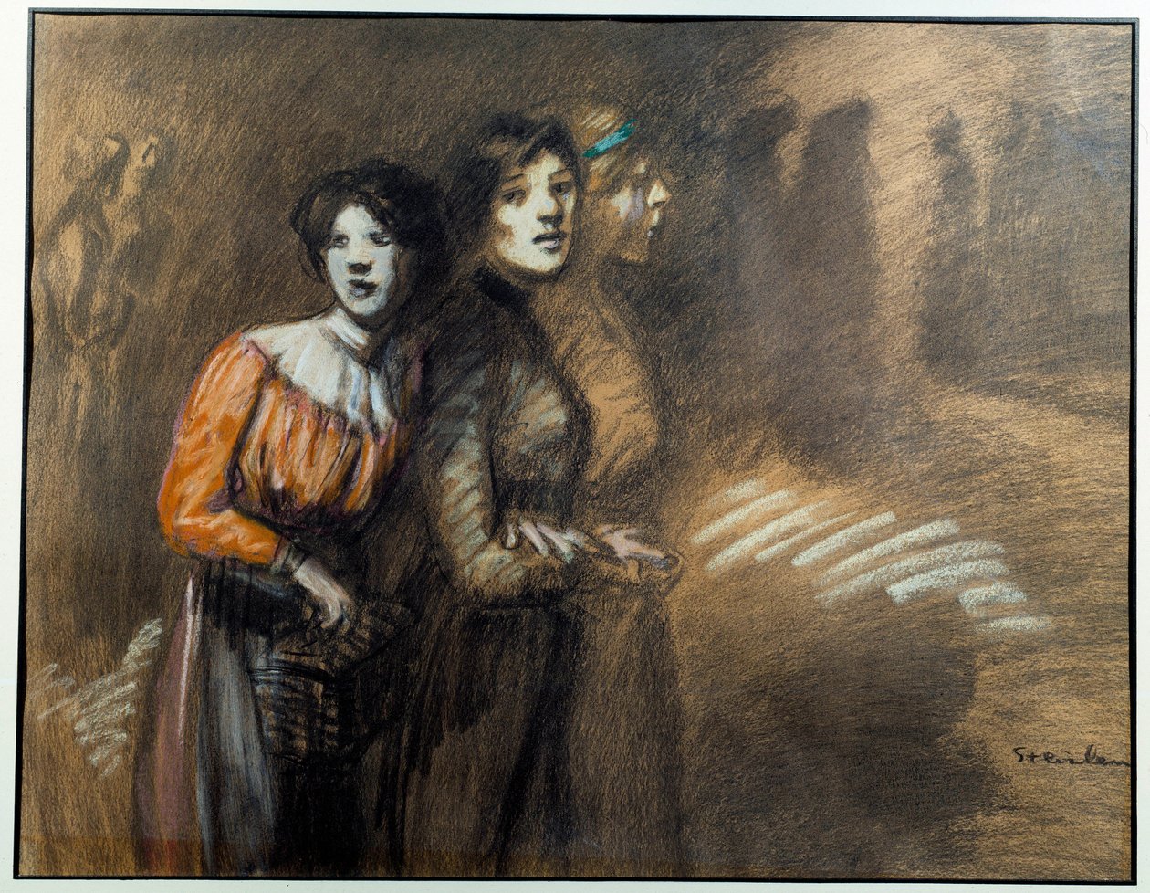 Tre smulor. Målning av Theophile Alexandre Steinlen (1859-1923), 1900-talet. Vernon, Musée Poulain av Théophile Alexandre Steinlen