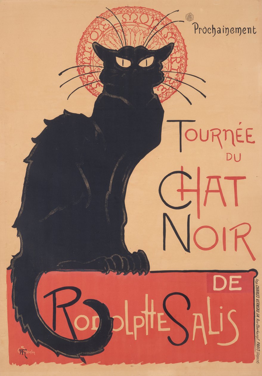 Chat Noirs turné av Théophile Alexandre Steinlen