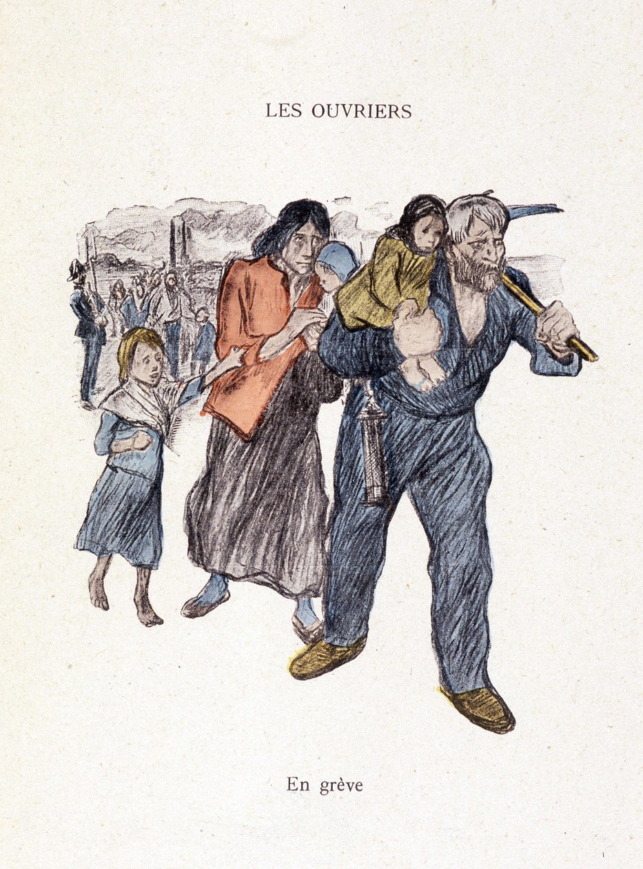 Arbetare: i strejk i ""In Life"", av Steinlen 1901 av Théophile Alexandre Steinlen